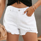Frayed Hem Distressed Denim Shorts
