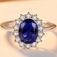 Synthetic Sapphire 925 Sterling Silver Ring