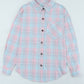 Plaid Button-Up Dropped Shoulder Shirt