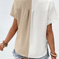 Two-Tone Contrast Short Sleeve Shirt