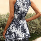 Tie-Dye Sleeveless Layered Romper