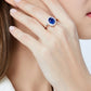 Synthetic Sapphire 925 Sterling Silver Ring