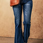 High Rise Flare Jeans with Pockets