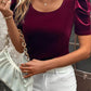 Scoop Neck Puff Sleeve T-Shirt